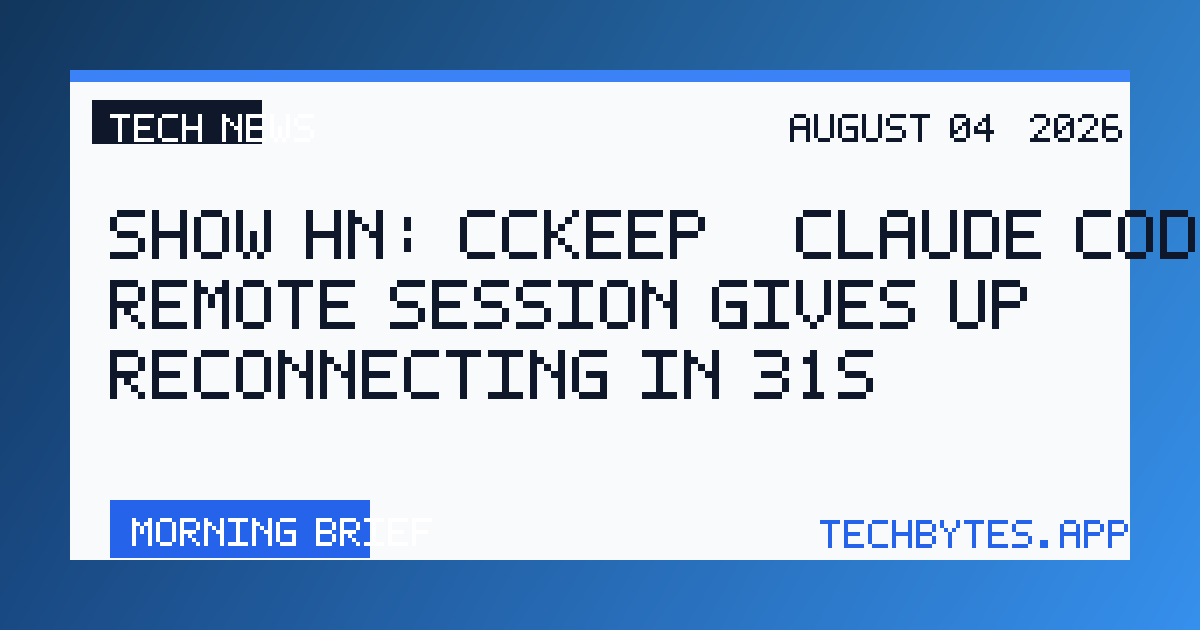 Show HN: Cckeep – Claude Code's remote session gives up reconnecting in 31s
