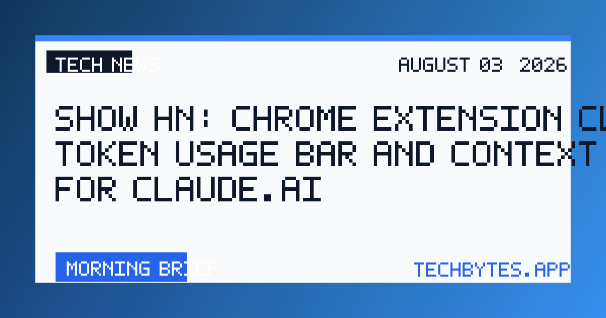 Show HN: Chrome Extension Claude Token Usage Bar and Context Use for Claude.ai