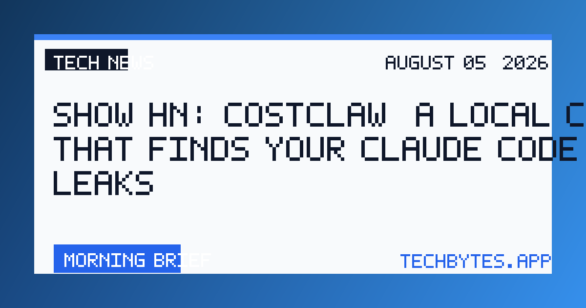 Show HN: CostClaw, a local CLI that finds your Claude Code spend leaks