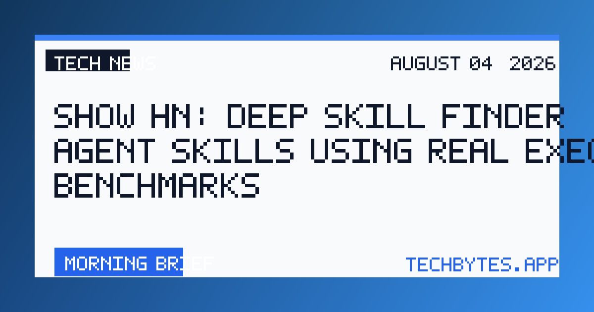 Show HN: Deep Skill Finder – Find agent skills using real execution benchmarks