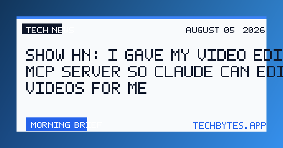 Show HN: I gave my video editor an MCP server so Claude can edit videos for me