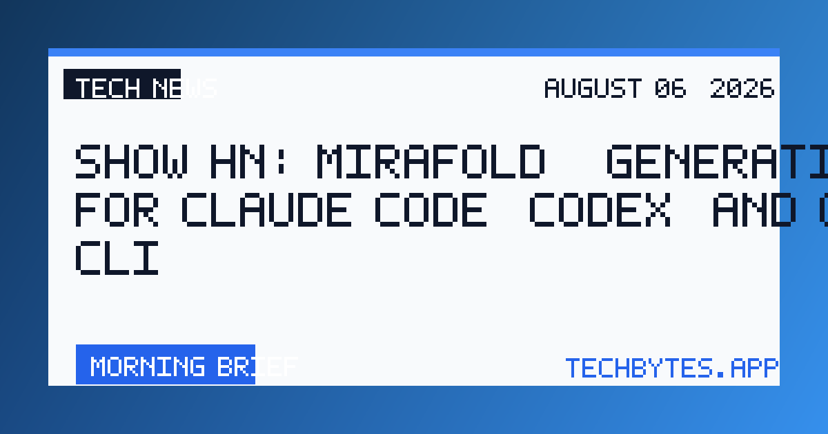 Show HN: Mirafold – Generative UI for Claude Code, Codex, and Gemini CLI