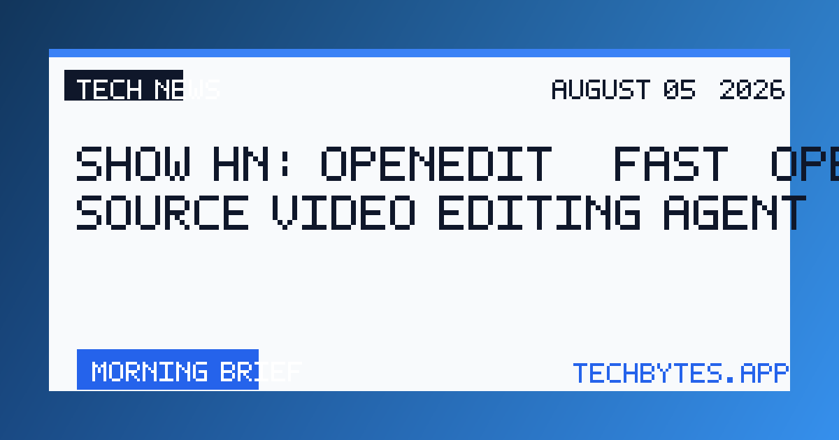 Show HN: OpenEdit – fast, open Source video editing agent