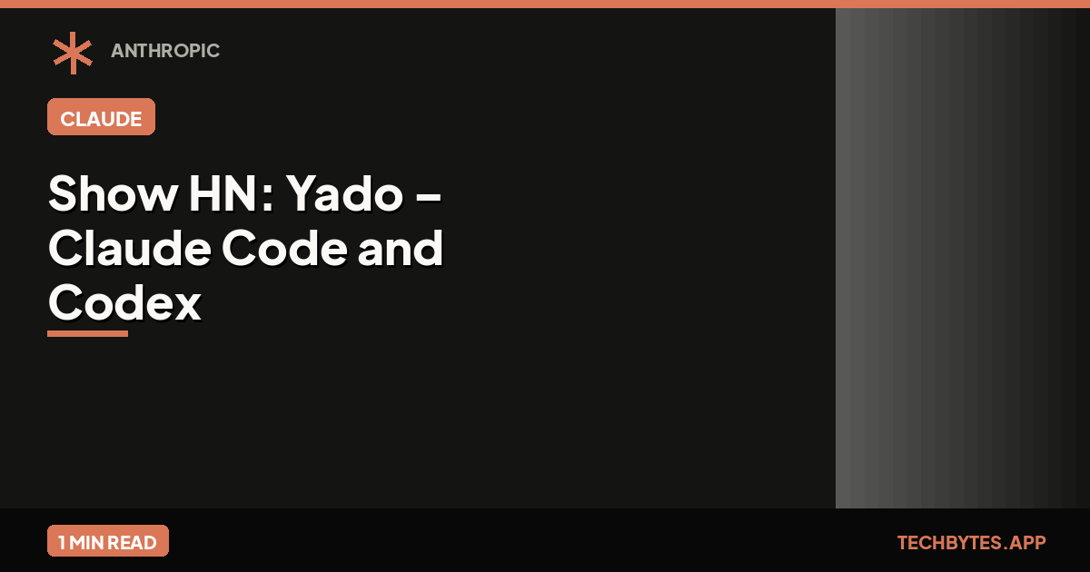 Show HN: Yado – Claude Code and Codex on Your iPhone