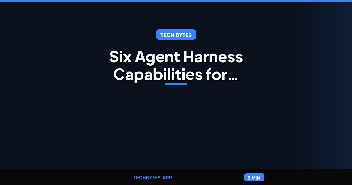 Six Agent Harness Capabilities for Higher Model Performance