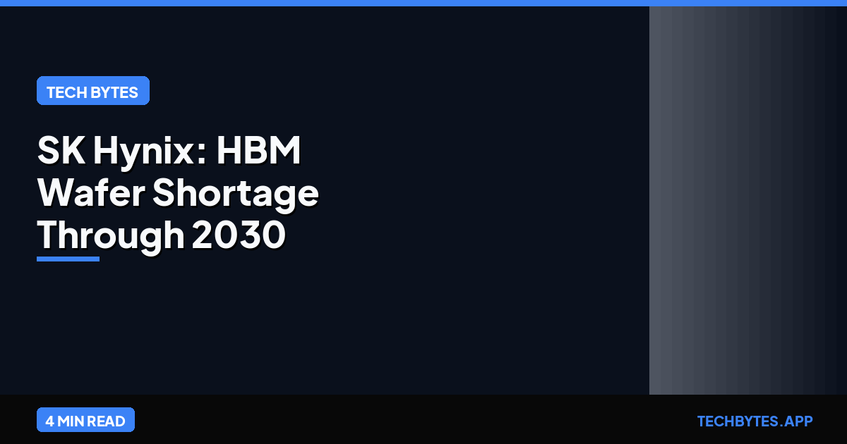 SK Hynix: HBM Wafer Shortage Through 2030