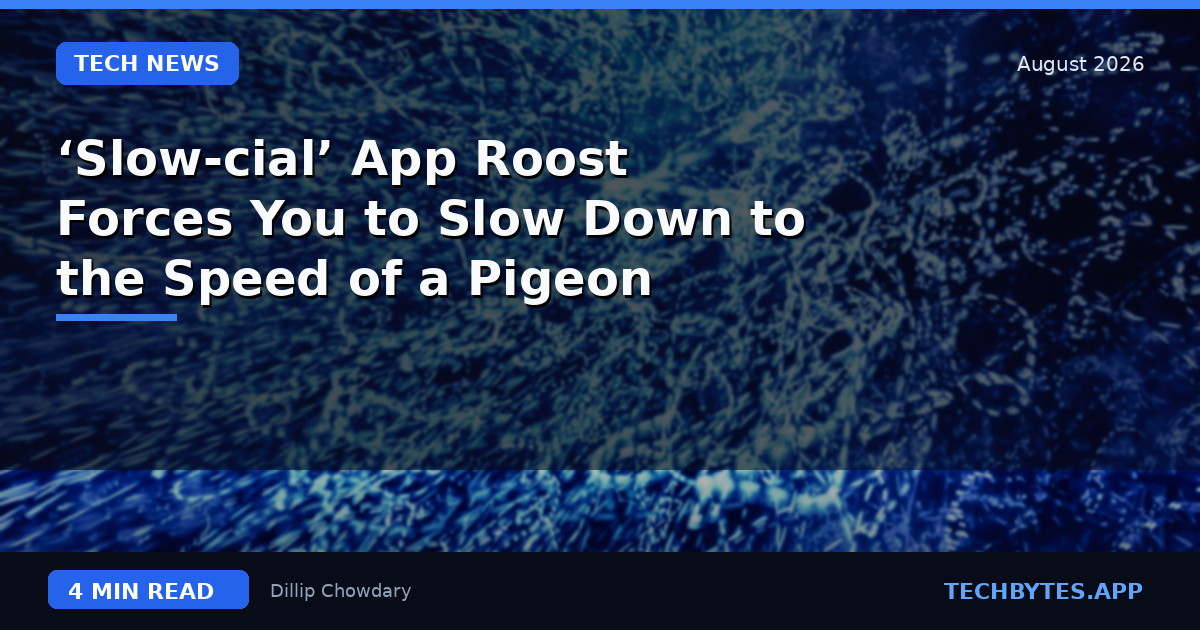 ‘Slow-cial’ App Roost Forces You to Slow Down to the Speed of a Pigeon