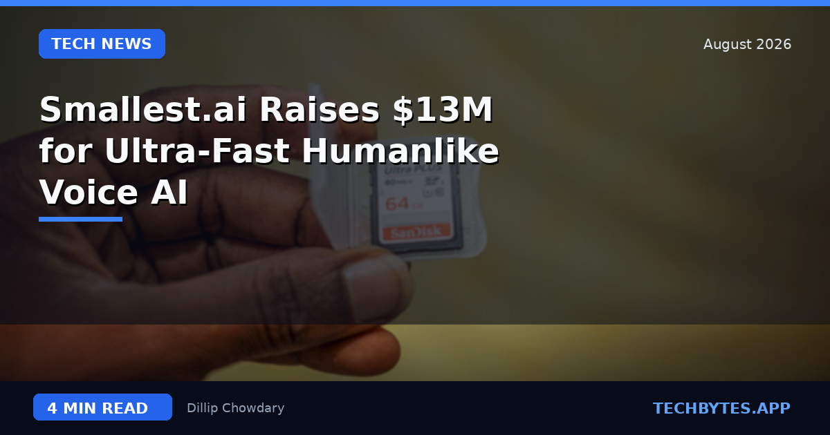 Smallest.ai Raises $13M for Ultra-Fast Humanlike Voice AI