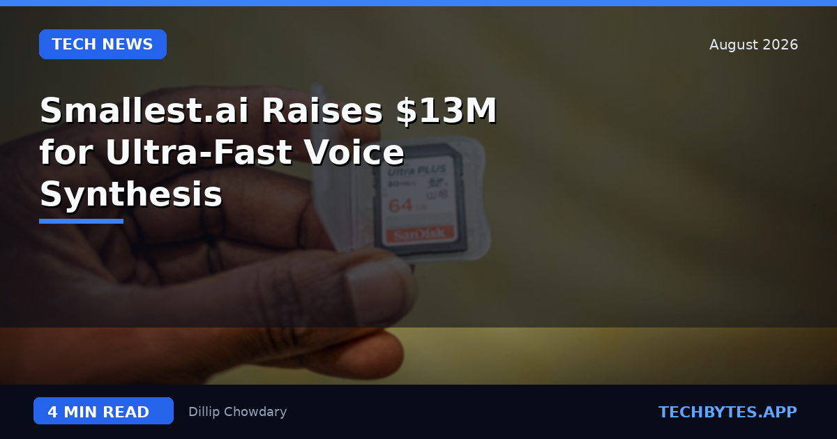 Smallest.ai Raises $13M for Ultra-Fast Voice Synthesis