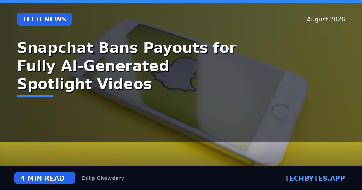 Snapchat Bans Payouts for Fully AI-Generated Spotlight Videos