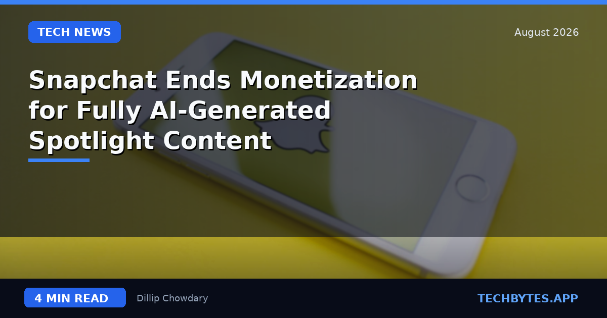 Snapchat Ends Monetization for Fully AI-Generated Spotlight Content