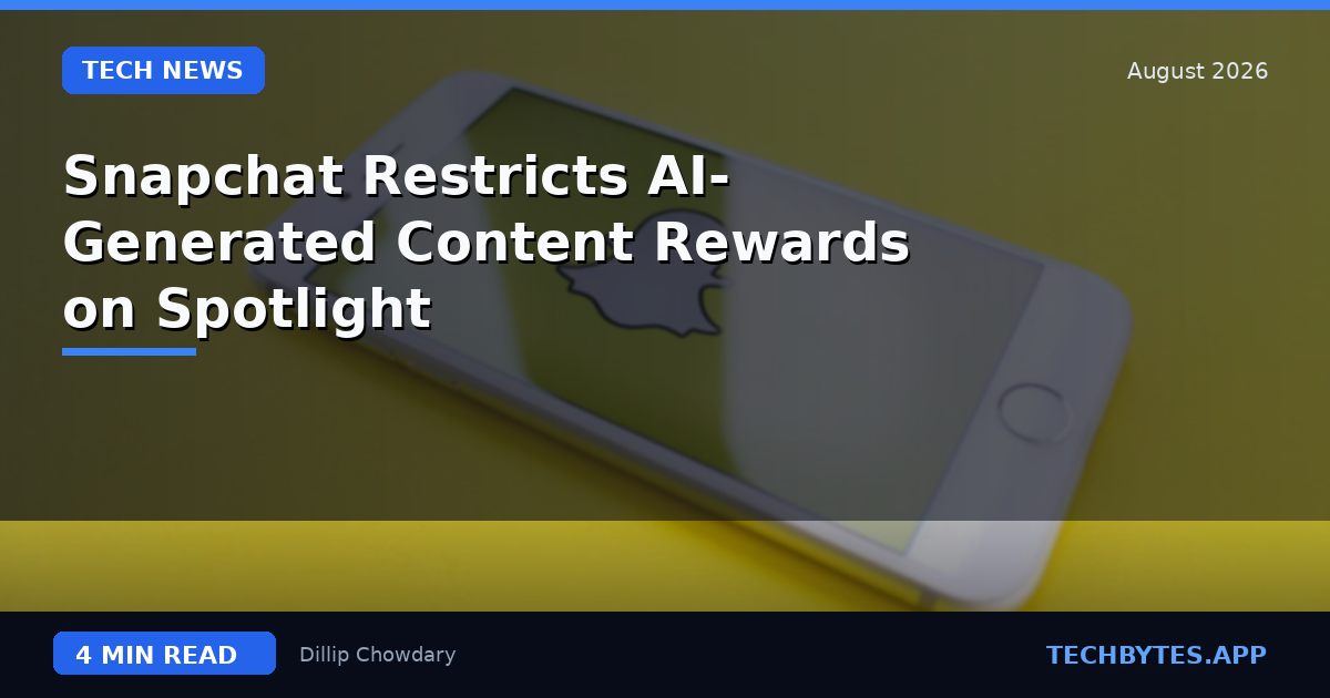 Snapchat Restricts AI-Generated Content Rewards on Spotlight