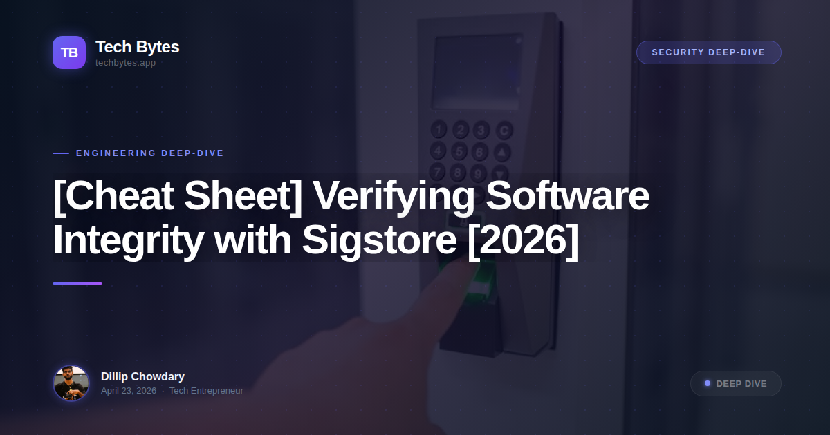 [Cheat Sheet] Verifying Software Integrity with Sigstore [2026]