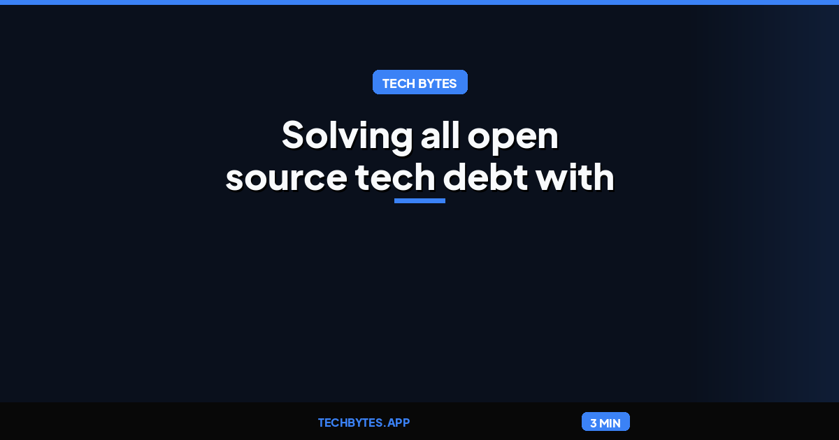 Solving all open source tech debt with Codex