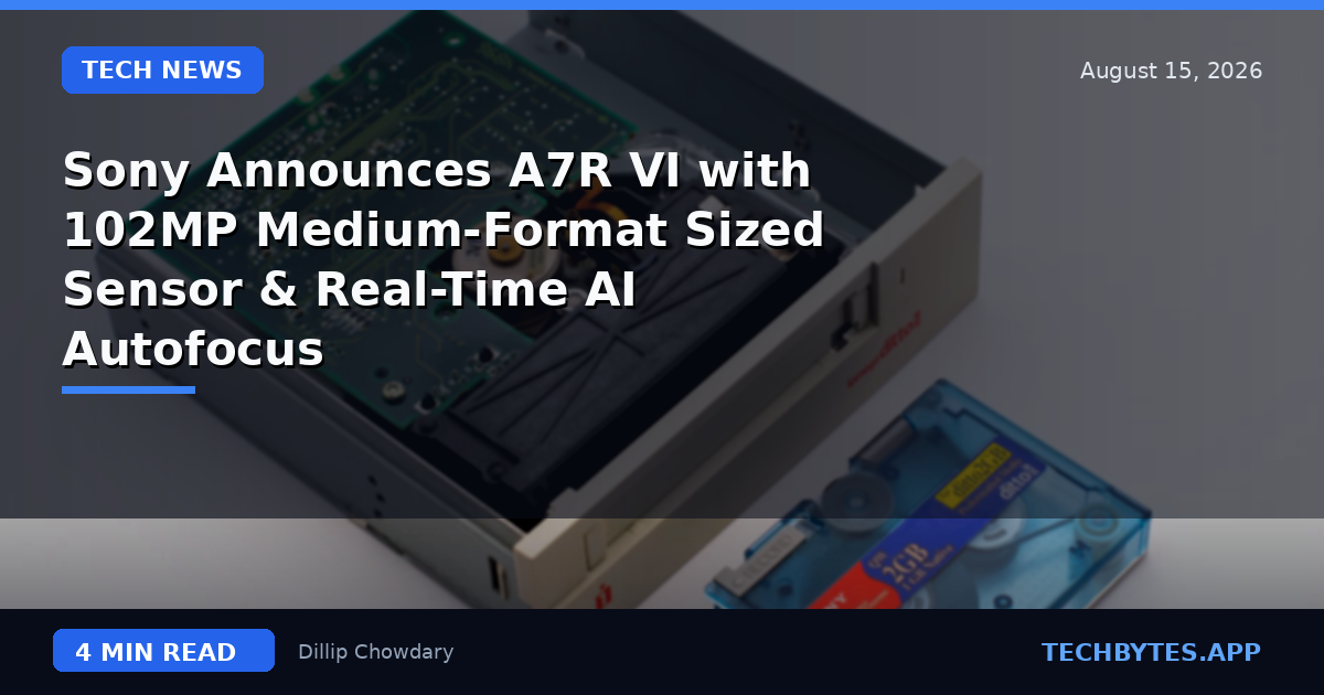 Sony Announces A7R VI with 102MP Medium-Format Sized Sensor & Real-Time AI Autofocus