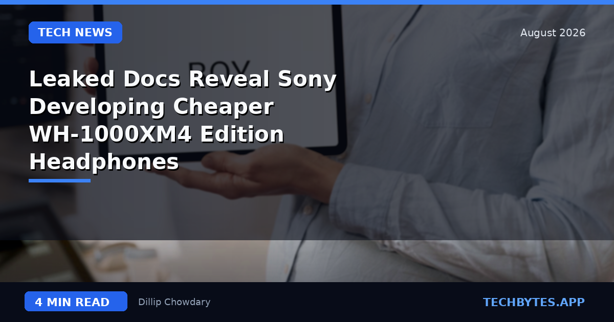 Leaked Docs Reveal Sony Developing Cheaper WH-1000XM4 Edition Headphones