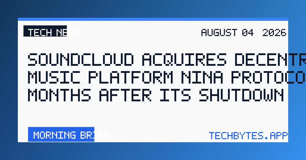 SoundCloud acquires decentralized music platform Nina Protocol months after its shutdown