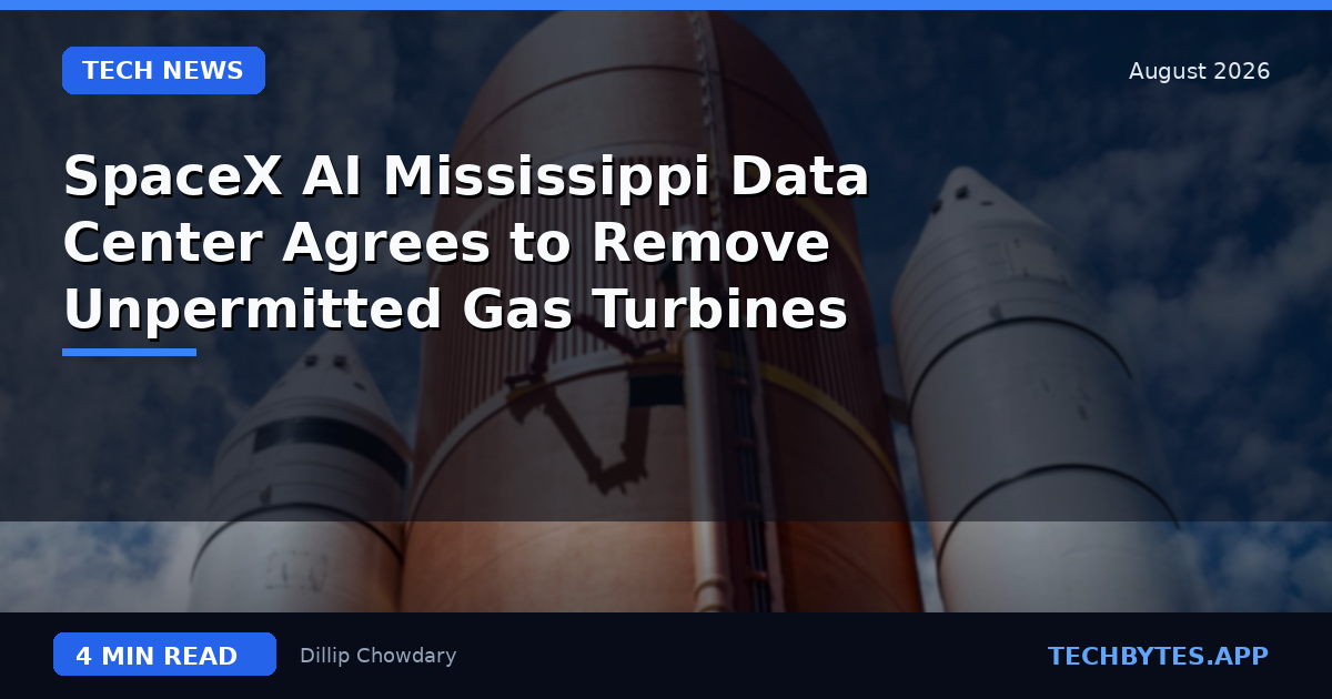 SpaceX AI Mississippi Data Center Agrees to Remove Unpermitted Gas Turbines