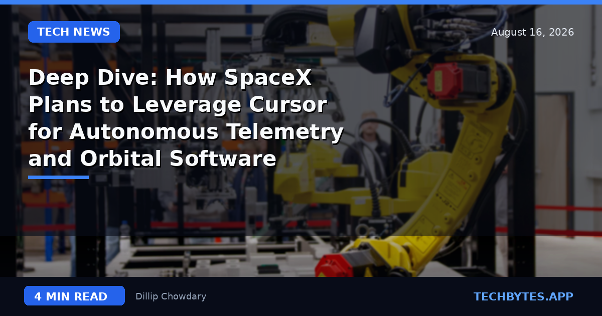 Deep Dive: How SpaceX Plans to Leverage Cursor for Autonomous Telemetry and Orbital Software