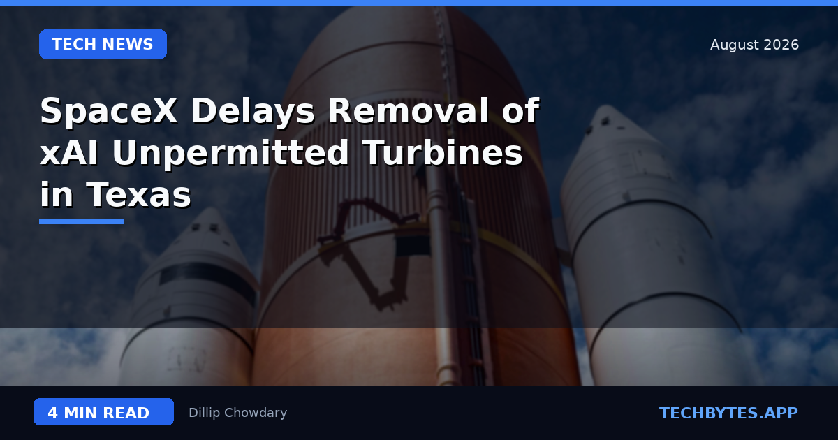 SpaceX Delays Removal of xAI Unpermitted Turbines in Texas