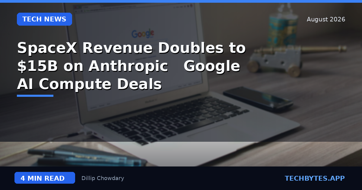 SpaceX Revenue Doubles to $15B on Anthropic & Google AI Compute Deals