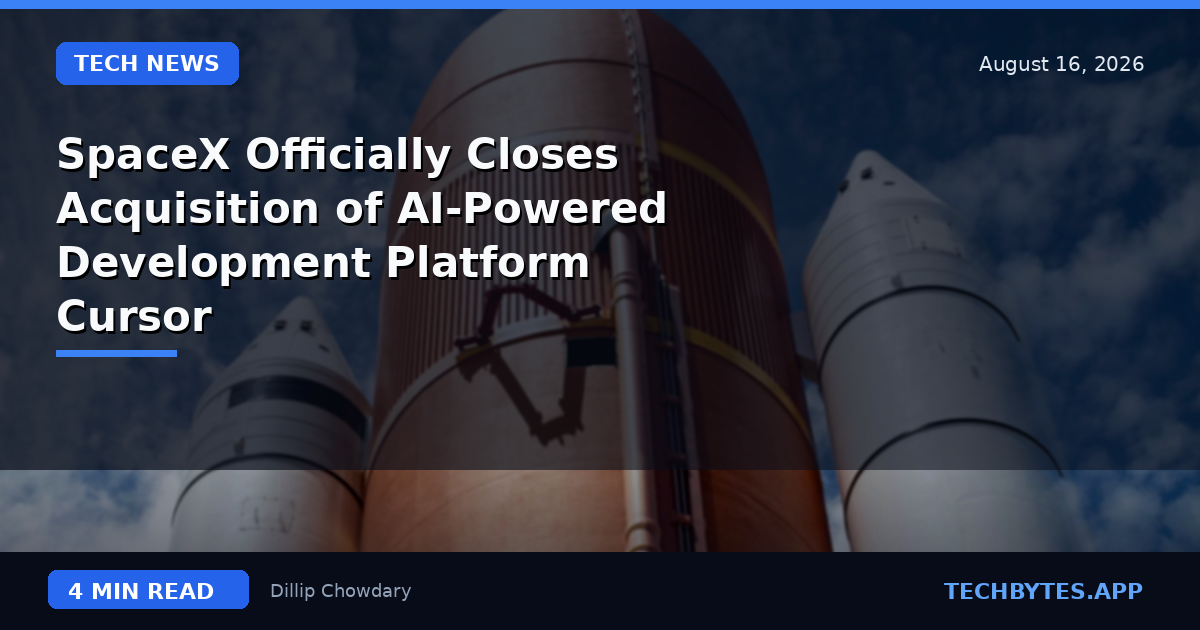 SpaceX Officially Closes Acquisition of AI-Powered Development Platform Cursor