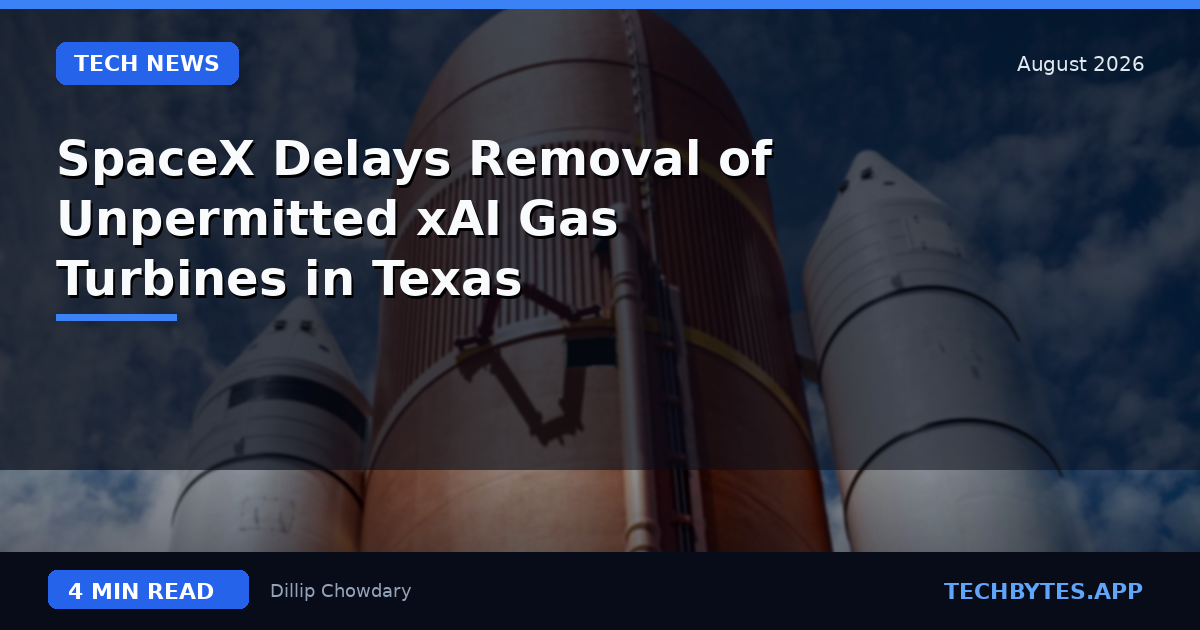 SpaceX Delays Removal of Unpermitted xAI Gas Turbines in Texas