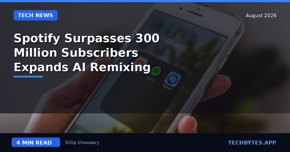 Spotify Surpasses 300 Million Subscribers & Expands AI Remixing