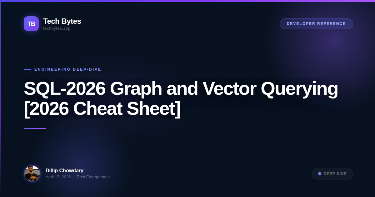 SQL-2026 Graph and Vector Querying [2026 Cheat Sheet]
