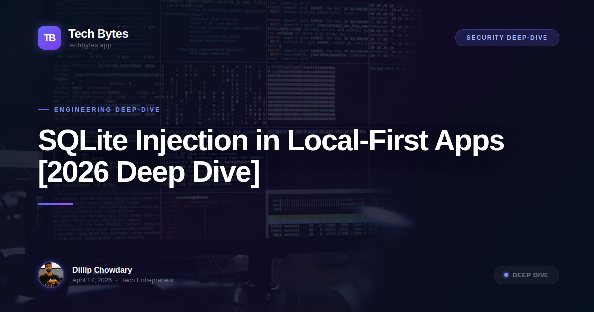 SQLite Injection in Local-First Apps [2026 Deep Dive]