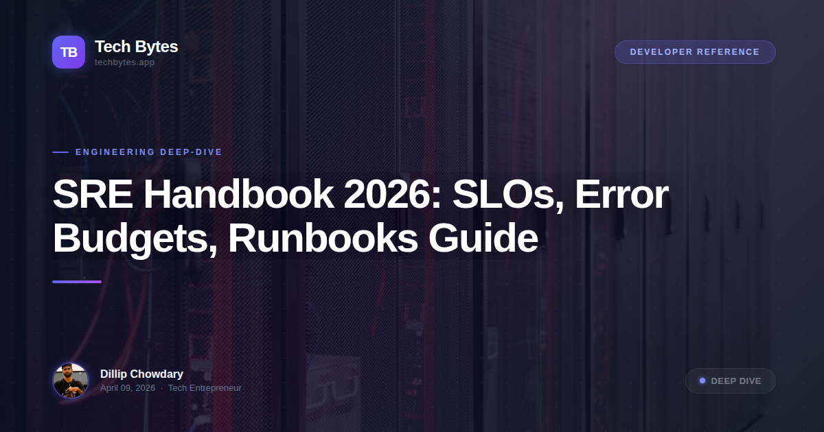 SRE Handbook 2026: SLOs, Error Budgets, Runbooks Guide