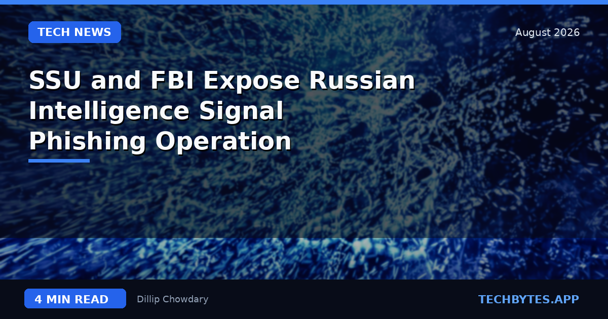 SSU and FBI Expose Russian Intelligence Signal Phishing Operation