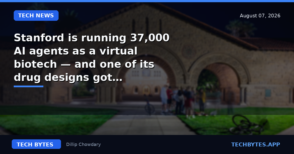 Stanford is running 37,000 AI agents as a virtual biotech — and one of its drug designs got independently…