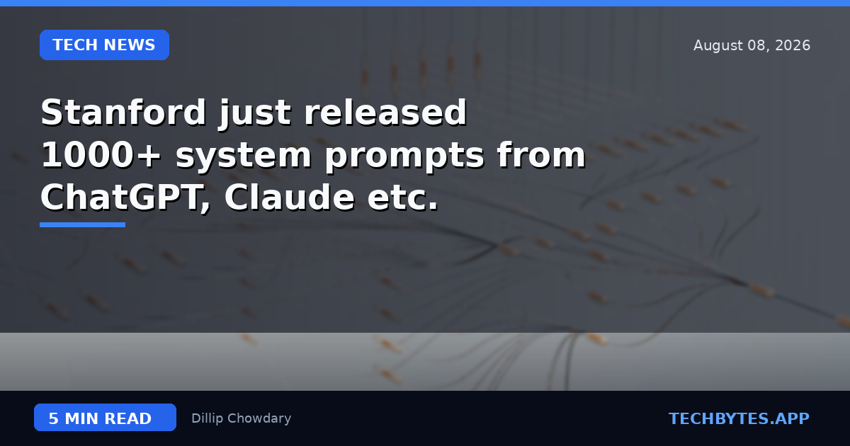 Stanford just released 1000+ system prompts from ChatGPT, Claude etc.