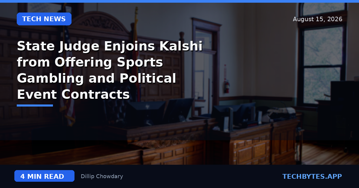 State Judge Enjoins Kalshi from Offering Sports Gambling and Political Event Contracts