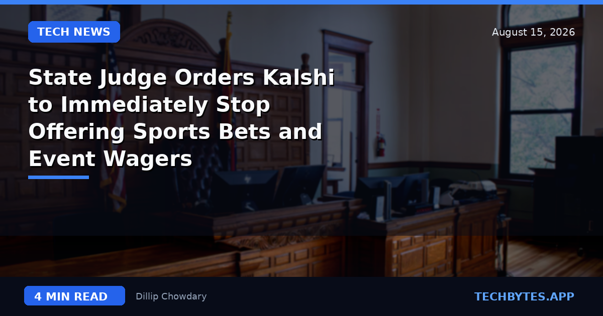 State Judge Orders Kalshi to Immediately Stop Offering Sports Bets and Event Wagers