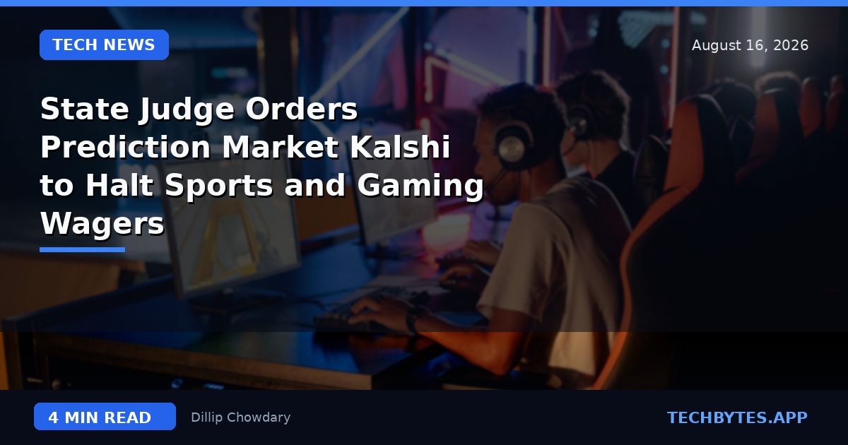 State Judge Orders Prediction Market Kalshi to Halt Sports and Gaming Wagers