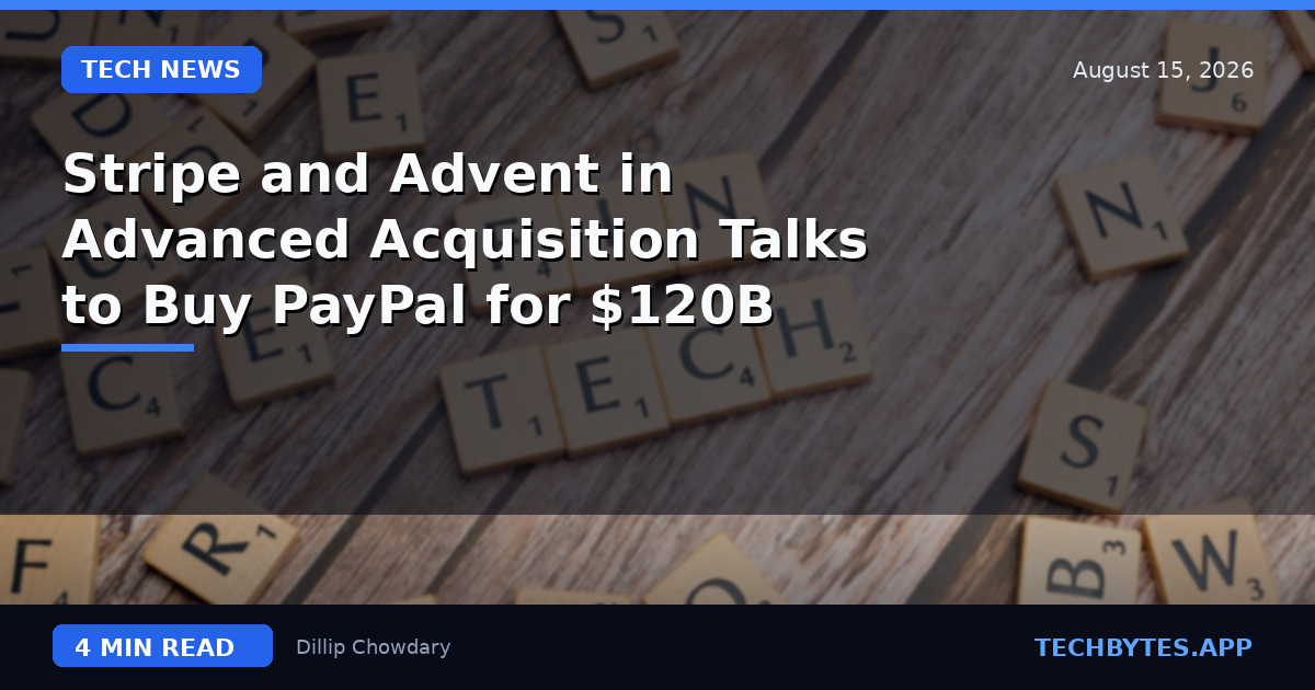 Stripe and Advent in Advanced Acquisition Talks to Buy PayPal for $120B
