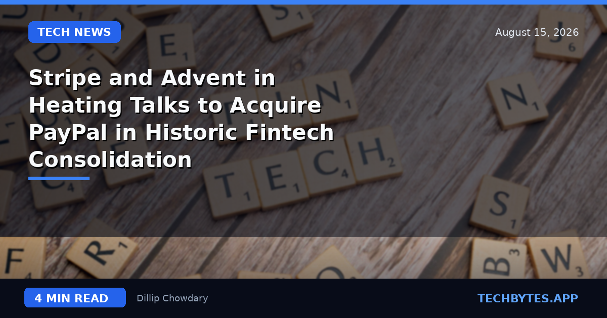 Stripe and Advent in Heating Talks to Acquire PayPal in Historic Fintech Consolidation