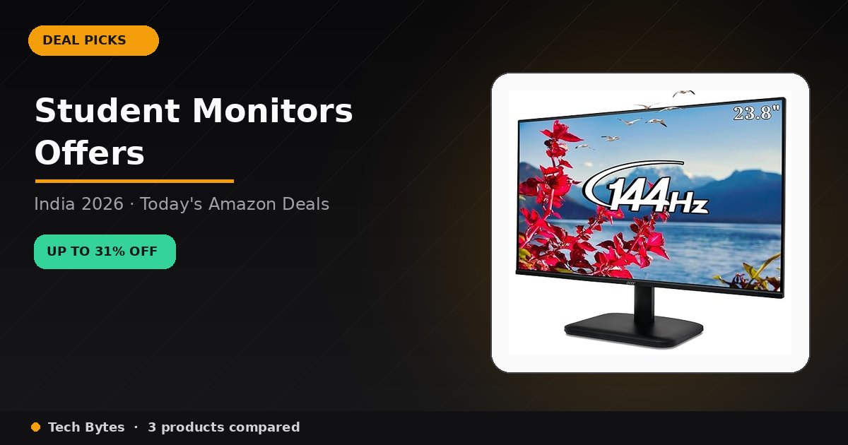 Student Monitors Offers Under ₹15,000 — September 2026 | Tech Bytes