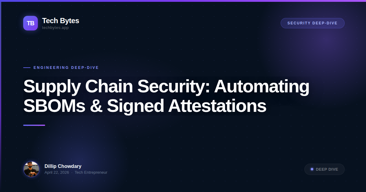Supply Chain Security: Automating SBOMs & Signed Attestations