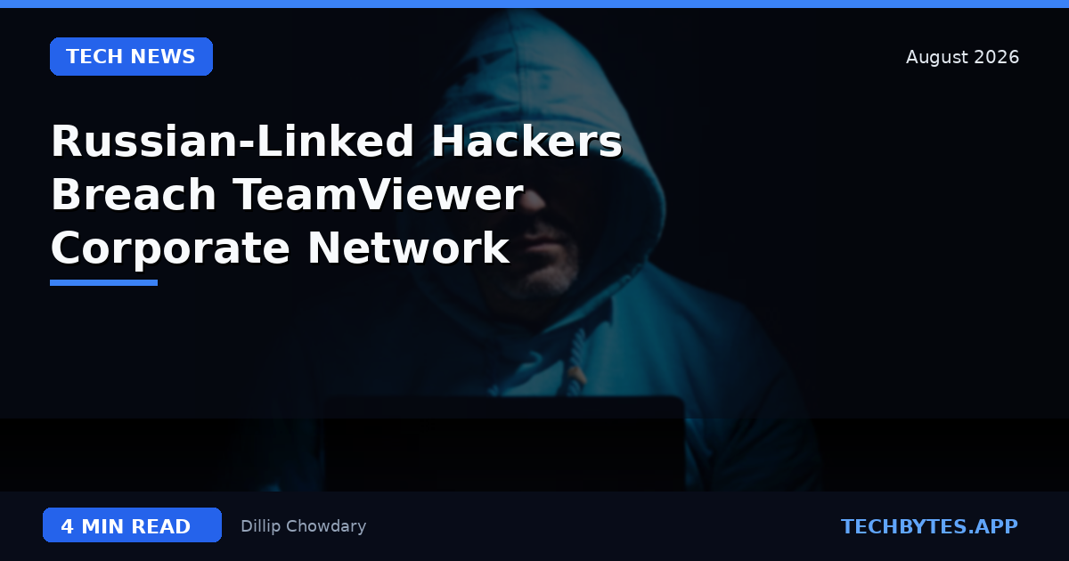 Russian-Linked Hackers Breach TeamViewer Corporate Network