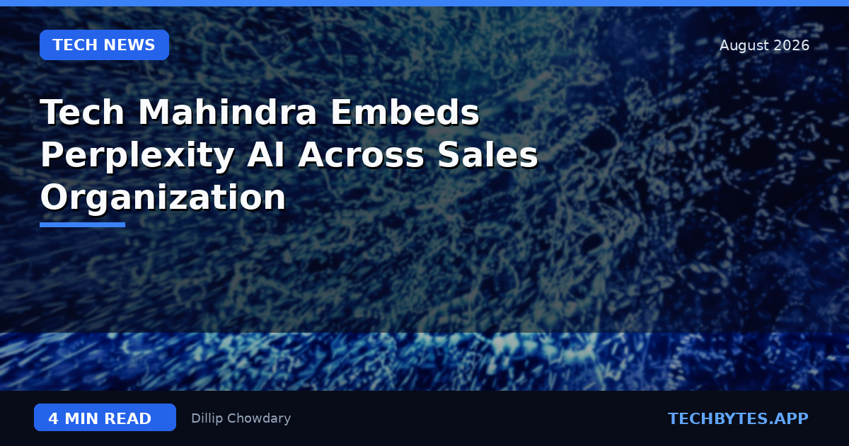 Tech Mahindra Embeds Perplexity AI Across Sales Organization