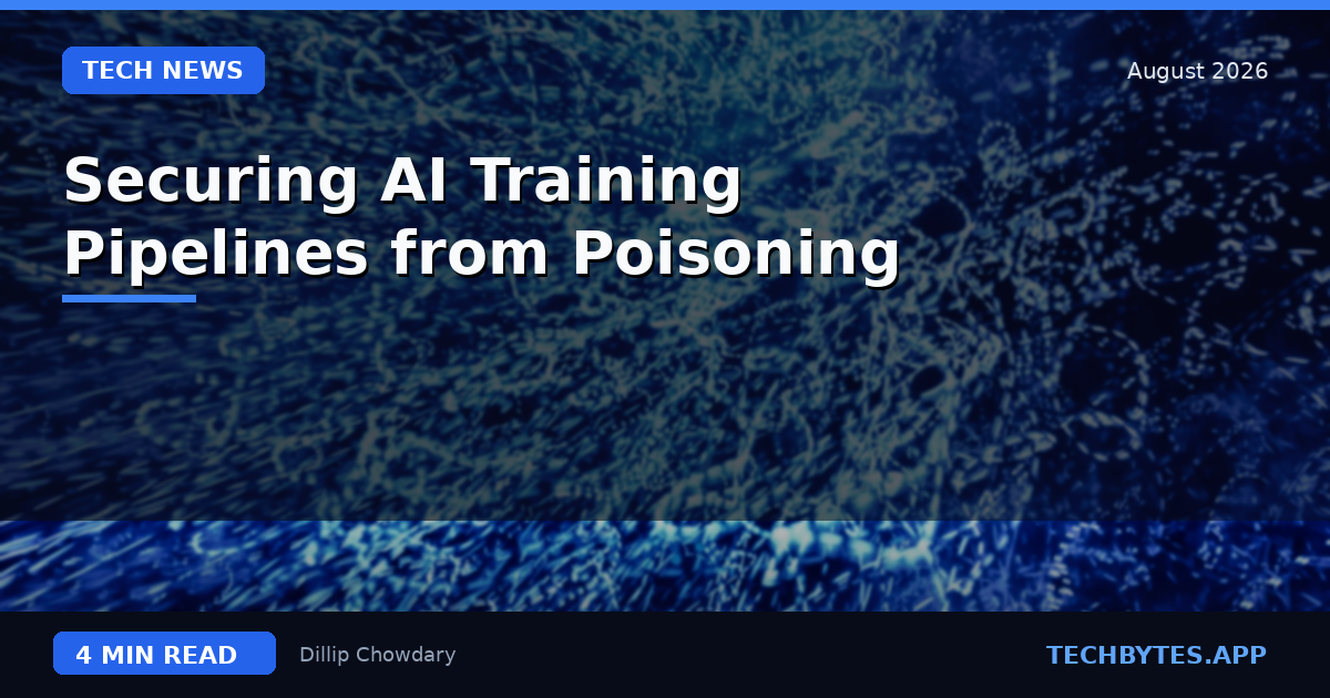 Securing AI Training Pipelines from Poisoning