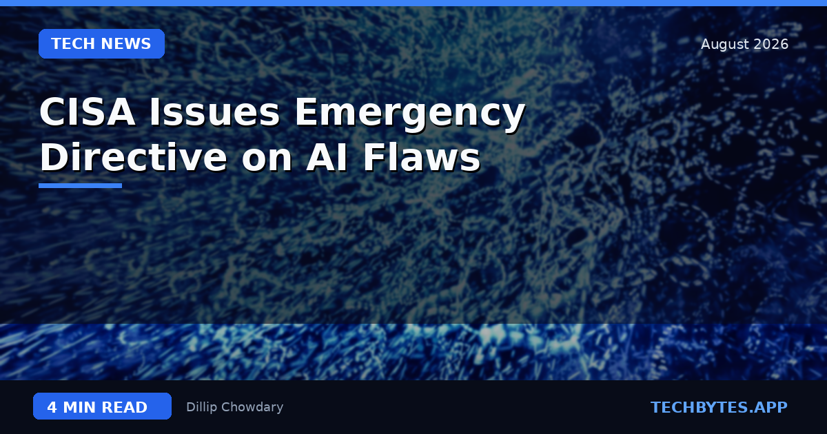 CISA Issues Emergency Directive on AI Flaws