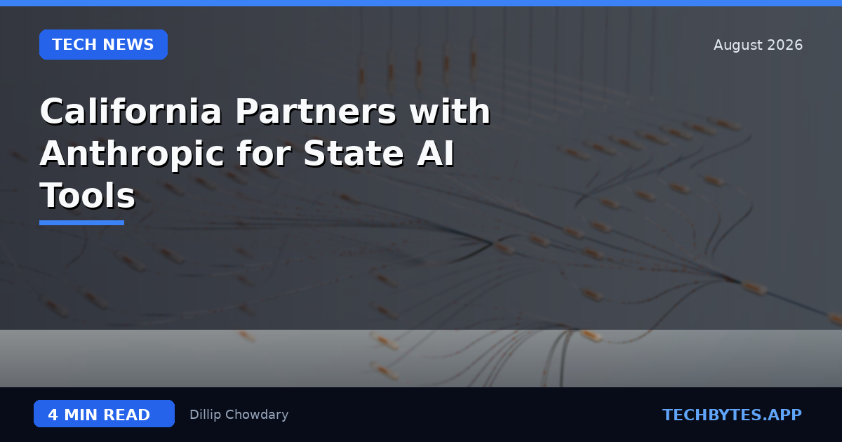 California Partners with Anthropic for State AI Tools
