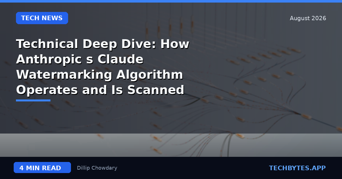 Technical Deep Dive: How Anthropic's Claude Watermarking Algorithm Operates and Is Scanned