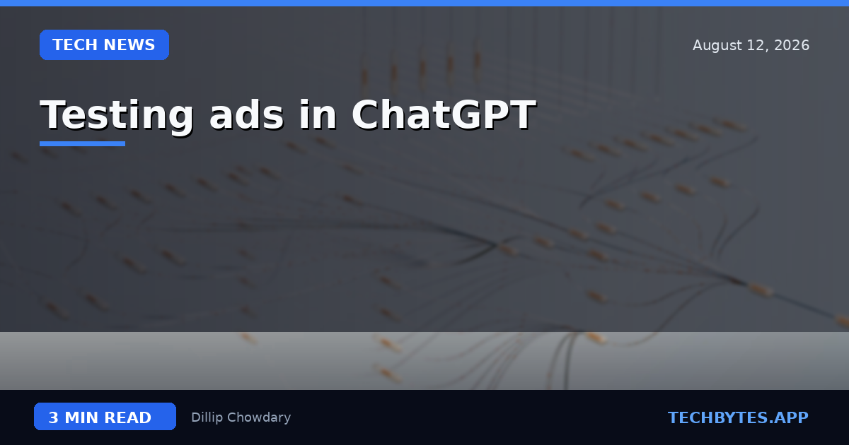 Testing ads in ChatGPT