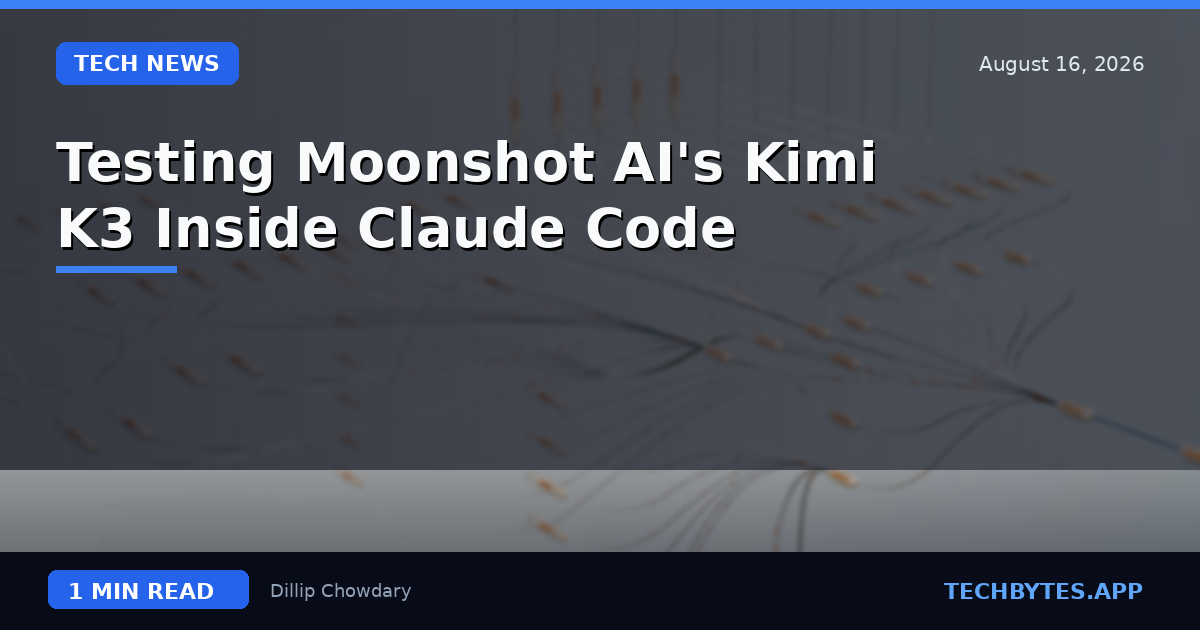 Testing Moonshot AI's Kimi K3 Inside Claude Code
