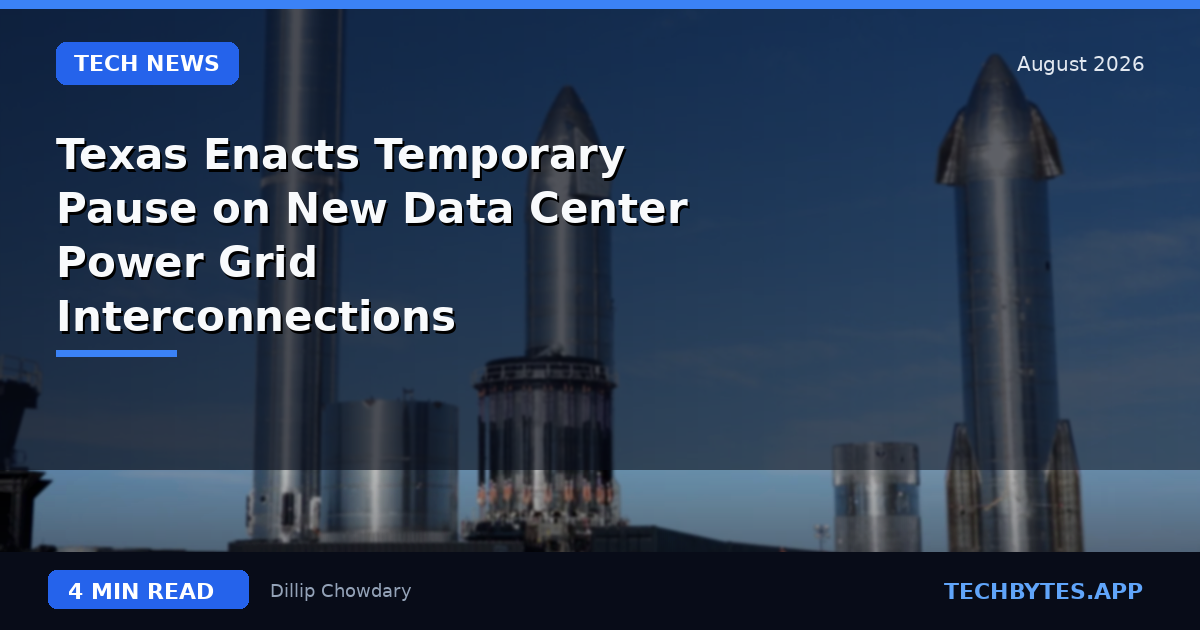 Texas Enacts Temporary Pause on New Data Center Power Grid Interconnections